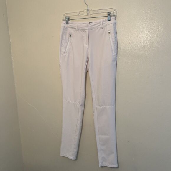SLAZENGER Ultralight Aero Skinny Quick Dry Twill Golf Pants, White- Size 2 - Picture 2 of 10
